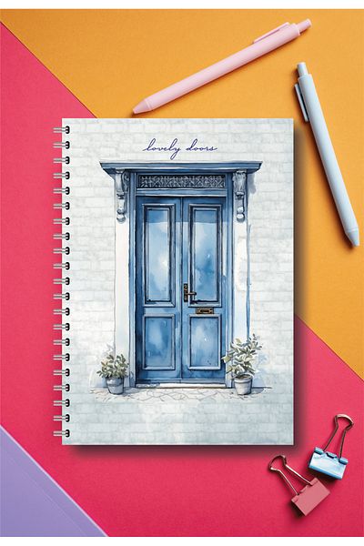 BULUT DİJİTAL A5 Spiral & School Notebook & 80 Sheets & 2 Lines - 2 Checkered Notebook, Notebook