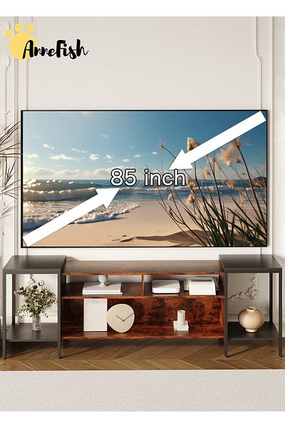 AnneFish 120-195cm Retractable TV Stand Up To 85 Inch TV Cabinet Table Entertainment Center TV Media Console