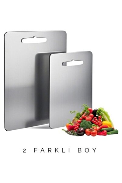 RVZ HOME مجموعة من لوحين تقطيع من الفولاذ المقاوم للصدأ - سطح صحي ومضاد للبكت...