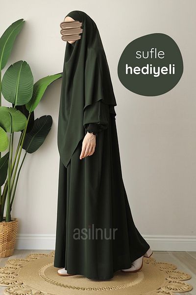 ASİLNUR Alya Ferace Souffle Gift Set Khaki