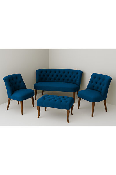 Kahraman Mobilya Aksesuarları Kutay Çay Seti Koltuk Takımı - Mavi