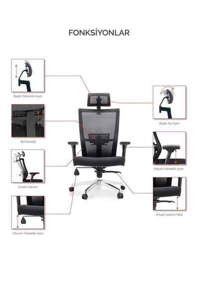 Ivo Office Vintage Çalışma Sandalyesi | Ofis Koltuğu | Yönetici Koltuğu | Yükseklik Ayarlı Kolçak