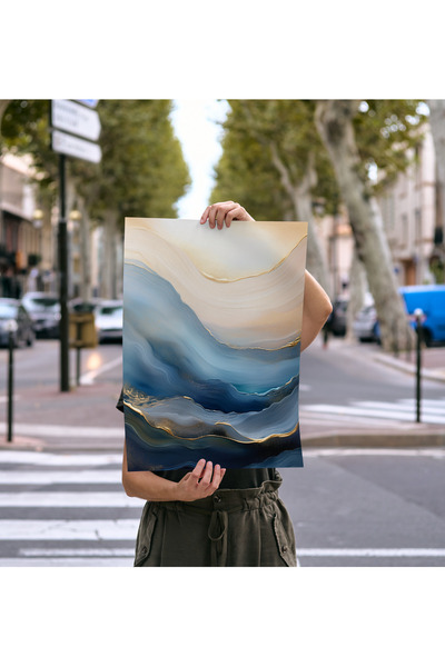 Rosaart Frameless Poster, Digital Printing Abstract Wave, Office Living Room Decoration, Poster