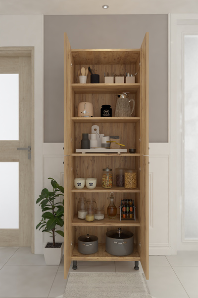 AWOX CEMRE Çok Amaçlı Dolap 4 Kapaklı 6 Bölmeli Banyo Dolabı Mutfak Dolabı