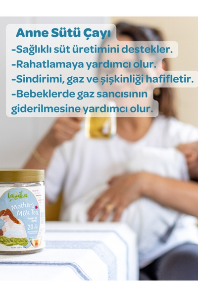 LAZİKA Anne Sütü Çayı (20'li PLA poşet)-Süt Üretimini Destekleyici Doğal Bitki (Rezene, Anason, Kimyon..)