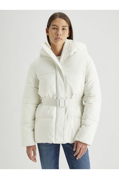 Calvin Klein Women's Short Coat - Logo Belt Short Puffer, Comfortable Design