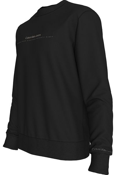 Calvin Klein Pánska čierna mikina s okrúhlym výstrihom a elastickým pásom Regular Fit s dlhým rukávom J30J 327119 -BEH