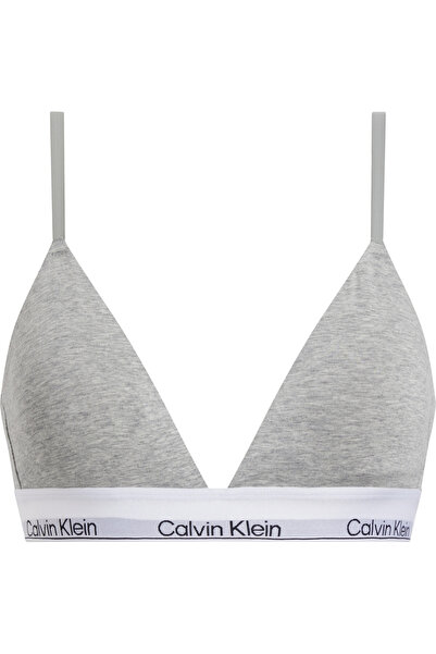 Calvin Klein Kadın Calvin Klein İmzalı Elastik Bantlı Gri Spor Sütyeni 000QF5650E P7A