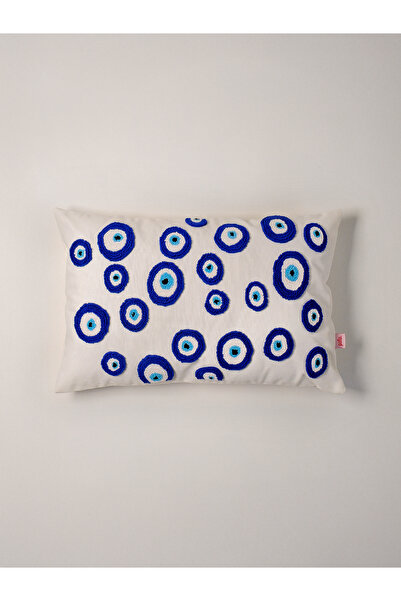 Galia Tasarım Evıl Eye - Evil Eye Beads Rectangular Punch Throw Pillow Cover
