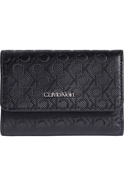 Calvin Klein Black Women's Wallet with Ck Monogram Logo - Cash with Coin Holder Compartment K60K 612829 -0Gj
