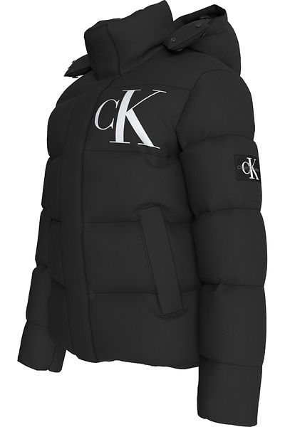 Calvin Klein Men's Logo Detachable Hooded down Jacket - Practical and Stylish Design