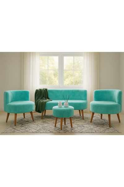eda hacıoğlu edam bedding group Turkuaz Çay Seti Ikili Koltuk Berjer Ve Çift ...