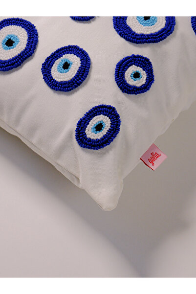 Galia Tasarım Evıl Eye - Evil Eye Beads Rectangular Punch Throw Pillow Cover