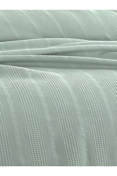 Sevim 210X230Cm Waffle Girdle, 100% Cotton, Honeycomb Design, Mint Green