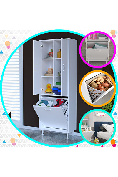 Modilayn Inci 55x160x32 Cm Mutfak Dolabı Oyuncak Dolabı Banyo Dolabı Çok Amaç...
