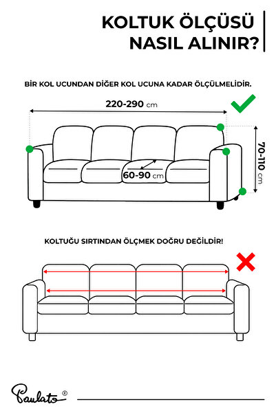 Paulato Lastikli Esnek ve Yıkanabilir 4 Kişilik Koltuk Örtüsü Çekyat Kanepe Kılıfı - Açık gri