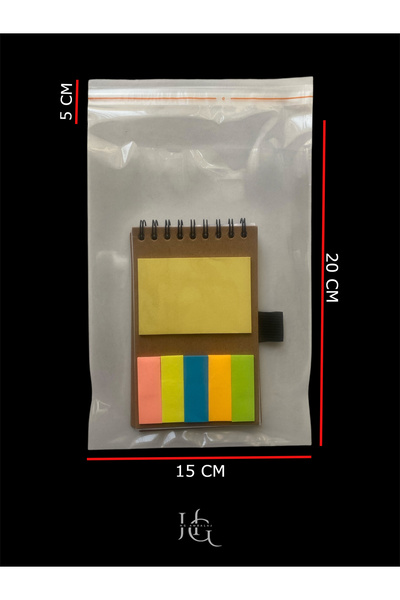 HG Tedarik 100 Adet 15x25 Cm Bantlı Şeffaf Opp Jelatin Poşet ( 15x20 5 Cm)