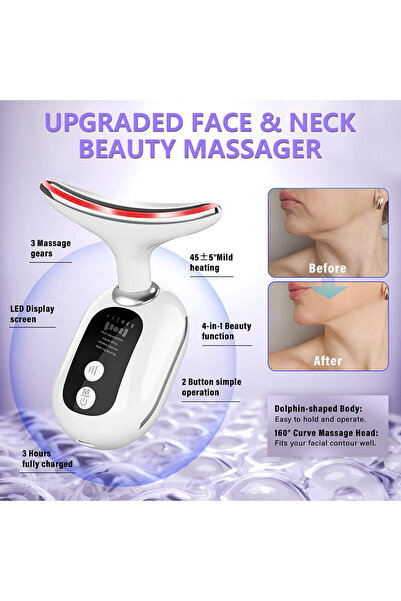 Enshall 400mAh 45 Derece 3 Modlu Isıtmalı Yüz ve Boyun Kırışıklık ve Sıkılaştırma Cihazı Auhma