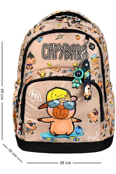 ATHLETIC Capybara Patterned Thermal Nutrition Pencil Holder Triple Primary School Student Bag Set Capybara 117