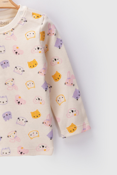 Minibess Σετ πιτζάμες μωρών 100% βαμβάκι 2 τεμαχίων με στάμπα 3 - 24 μηνών