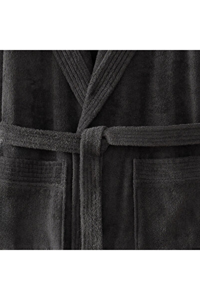 Ecocotton Ecosoft New Ανδρικό Μπουρνούζι 100% Οργανικό Βαμβάκι Dobby Anthracite