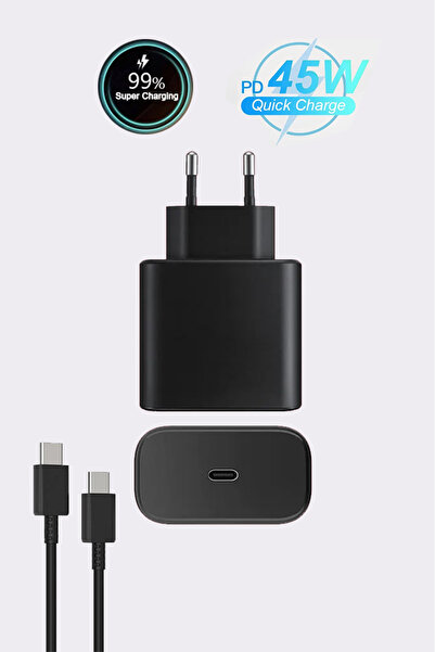 giyitec Samsung Galaxy A36 A56 5G 45W Süper Hızlı Şarj Aleti Cihazı Seti PD Type-C Girişli