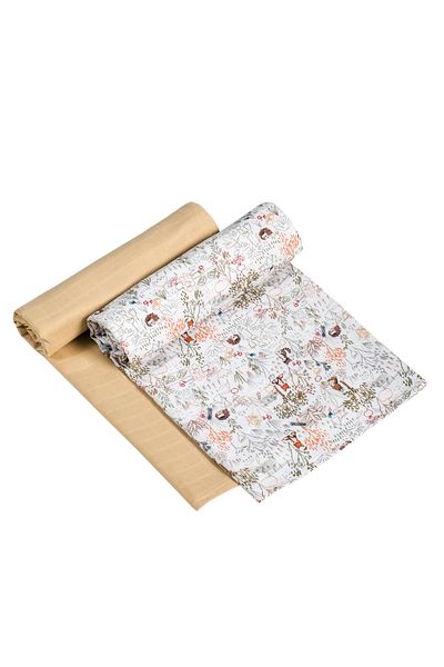 tinylamb Garden Bamboo - Cotton Muslin Cover 110x110 - 2 Pieces