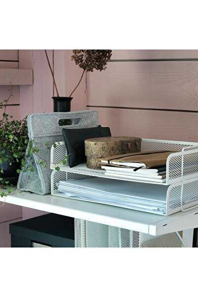 IKEA Μεταλλικό ράφι χαρτιού 34x24x7 εκ. Σετ 4 επιπέδων Αρχείο Λευκό ράφι Αρχειοθέτηση από χάλυβα