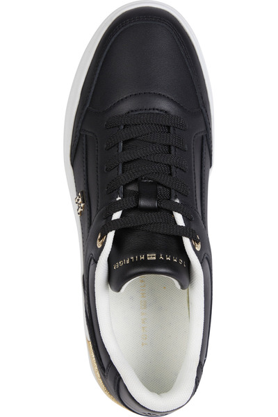 Tommy Hilfiger Black Women's Sneaker - Lace-up, Non-Slip Sole, Brand Logo, Casual FW0FW07997-BDS