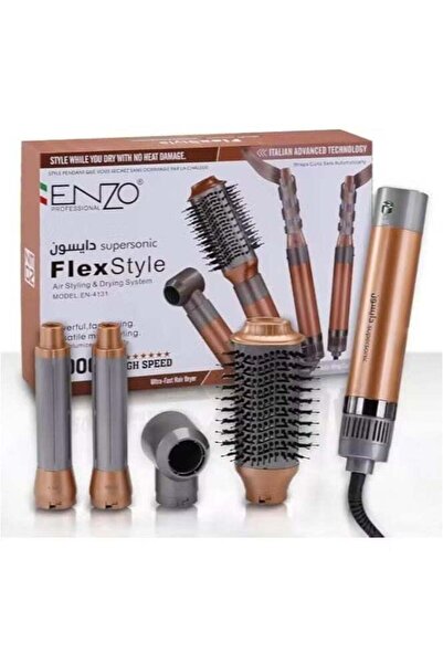 ENZO 4-in-1 Hot Air Brush Set – Hair Dryer, Curler, Straightener & Volumizer