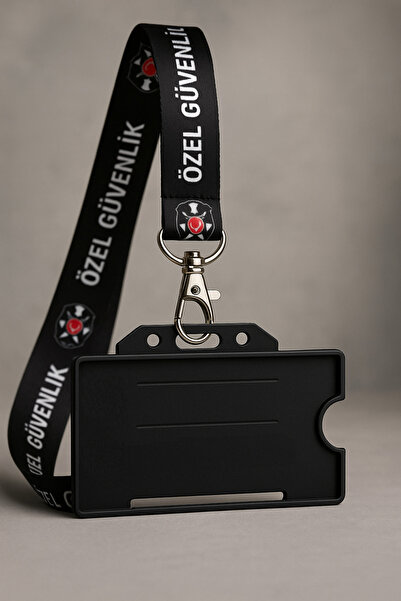 excarpin Özel Güvenlik Boyun İpi Siyah Yatay Kartlık ve Telefon Kılıf içi Tut...