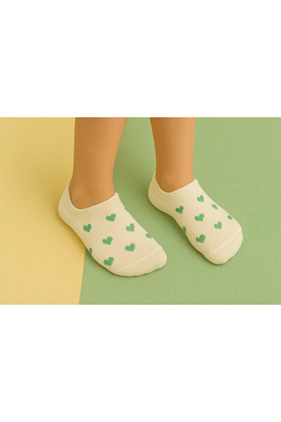 Black Arden Socks Kız Kalp Desenli Çocuk Patik Seti 5'li Okul Günlük Mevsimlik