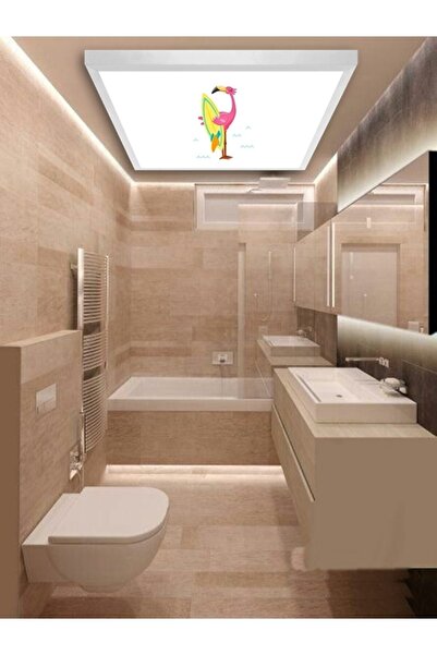 Gökyüzü Panel Sorf-banyo Avize-60cmx60cm-54watt-led-armatür-wc-aydınlatma-des...