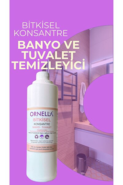 ORNELLA Vegan Sertifikalı Bitkisel Banyo-tuvalet Temizleyici, Doğal Temizlik ...