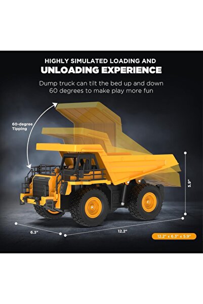 Generic Remote Control car Dump Truck - 1:18 Scale Construction Toy Full Function 2.4GHz