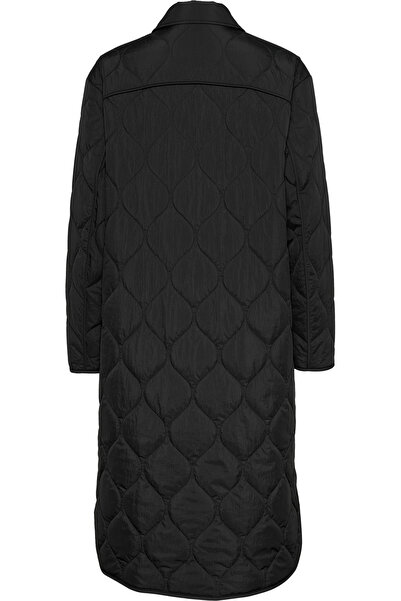 Tommy Hilfiger Women / Girls Brand Logo Long Stitched Snap Front Closure Black Coat Dw0Dw18840 Bds