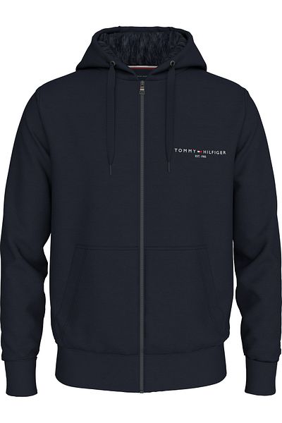 Tommy Hilfiger Pánská mikina s logem značky s kapucí na celý zip, vhodná pro každodenní nošení