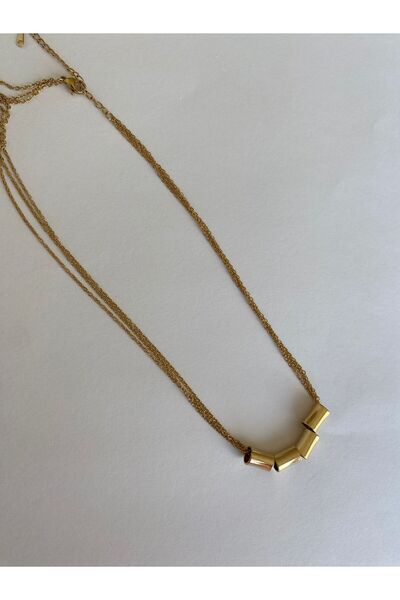 marsel aksesuar قلادة بلون ذهبي من الفولاذ بيروجي