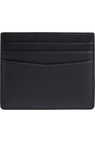 Calvin Klein Men's Brand Logo Smooth Surface Black Card Holder with Multiple Card Slots K50K512172 B