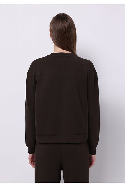 Colin's Regular Fit Round Neck Plain Women's Brown Sweatshirt
