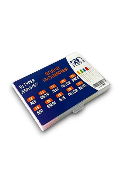 Genel Markalar Led Seti 10 Çeşit 200 Parça 3mm/5mm Diffused Led