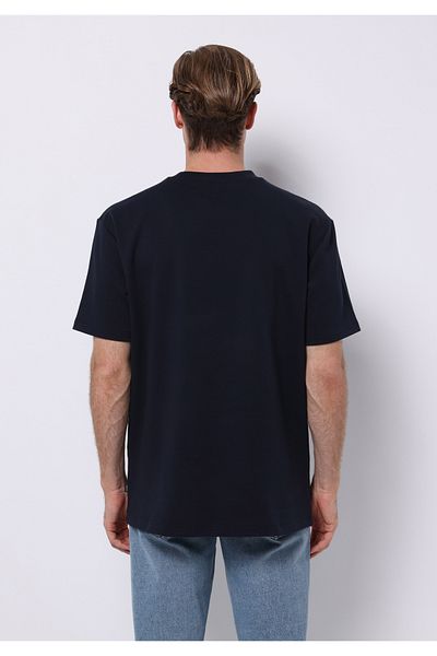 Colin's Comfort Fit Round Neck Plain Men's Navy Blue Short Sleeve T-Shirt