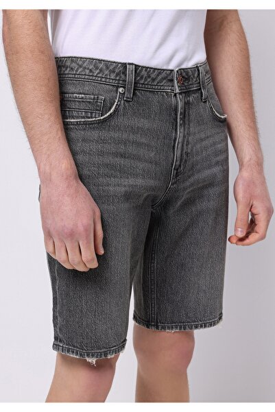 Colin's Regular Fit Orta Bel Düz Erkek Siyah Jean Şort