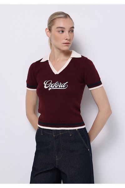 Colin's Slim Fit Women's Burgundy Sweater
