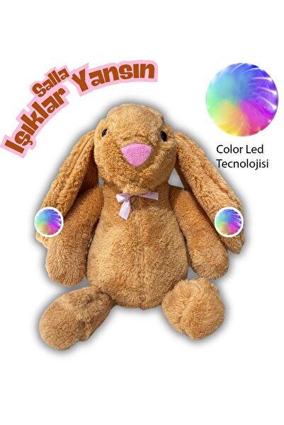 Sole Led Işıklı, Uyku Arkadaşı Uzun Kulak Bunny Peluş Tavşan 65cm