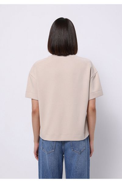Colin's Regular Fit Round Neck Plain Women's Beige Short Sleeve T-Shirt