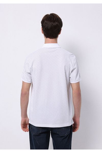 Colin's Regular Fit Polo Neck Printed Cotton Men's White Short Sleeve T-Shirt