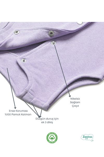 Zuppers Lilac Cotton Baby Kids Vest - Snap Fastener