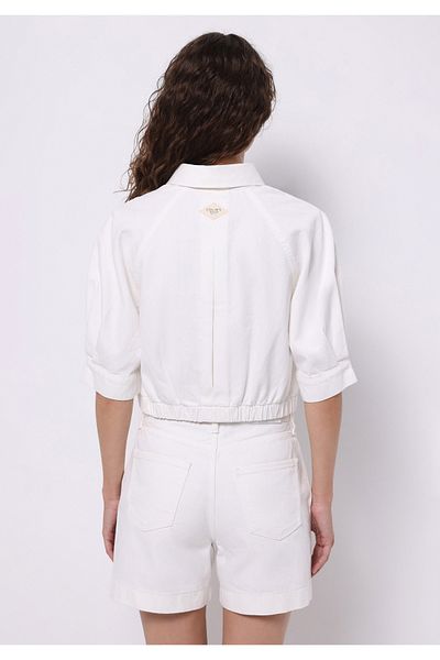 Colin's Oversize Fit Buttoned Unlined Women's White Jacket