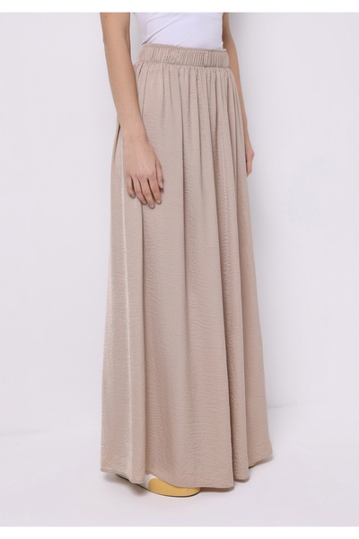 Colin's Regular Fit Yüksek Bel Geniş Paça Kadın Bej Pantolon